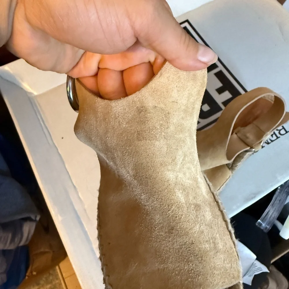 Rag & Bone Calla Beige Suede Wedge Espadrille Sandal